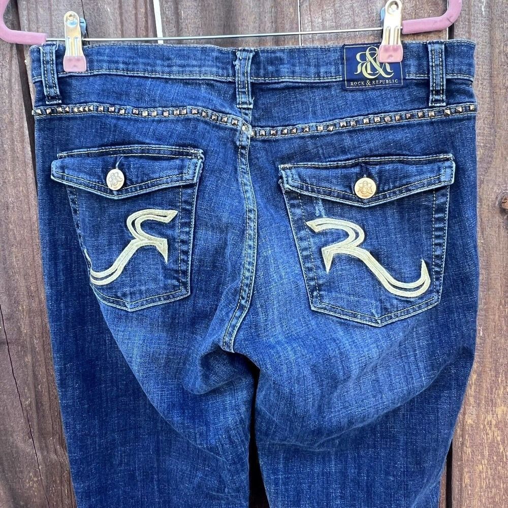 Rock & Republic Kasandra Studded Bootcut Jeans Sz 14